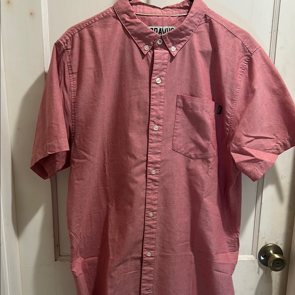 Dravus Pink Casual Button Down Shirt Relaxed Fit